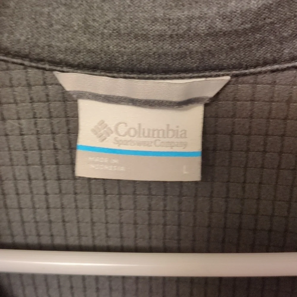 Columbia Park View 1/2 Zip Grid Fleece Jacket Omni-Wick Gray Thumbholes - Picture 12 of 14